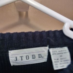 J.Todd mens sweater wth leather patch